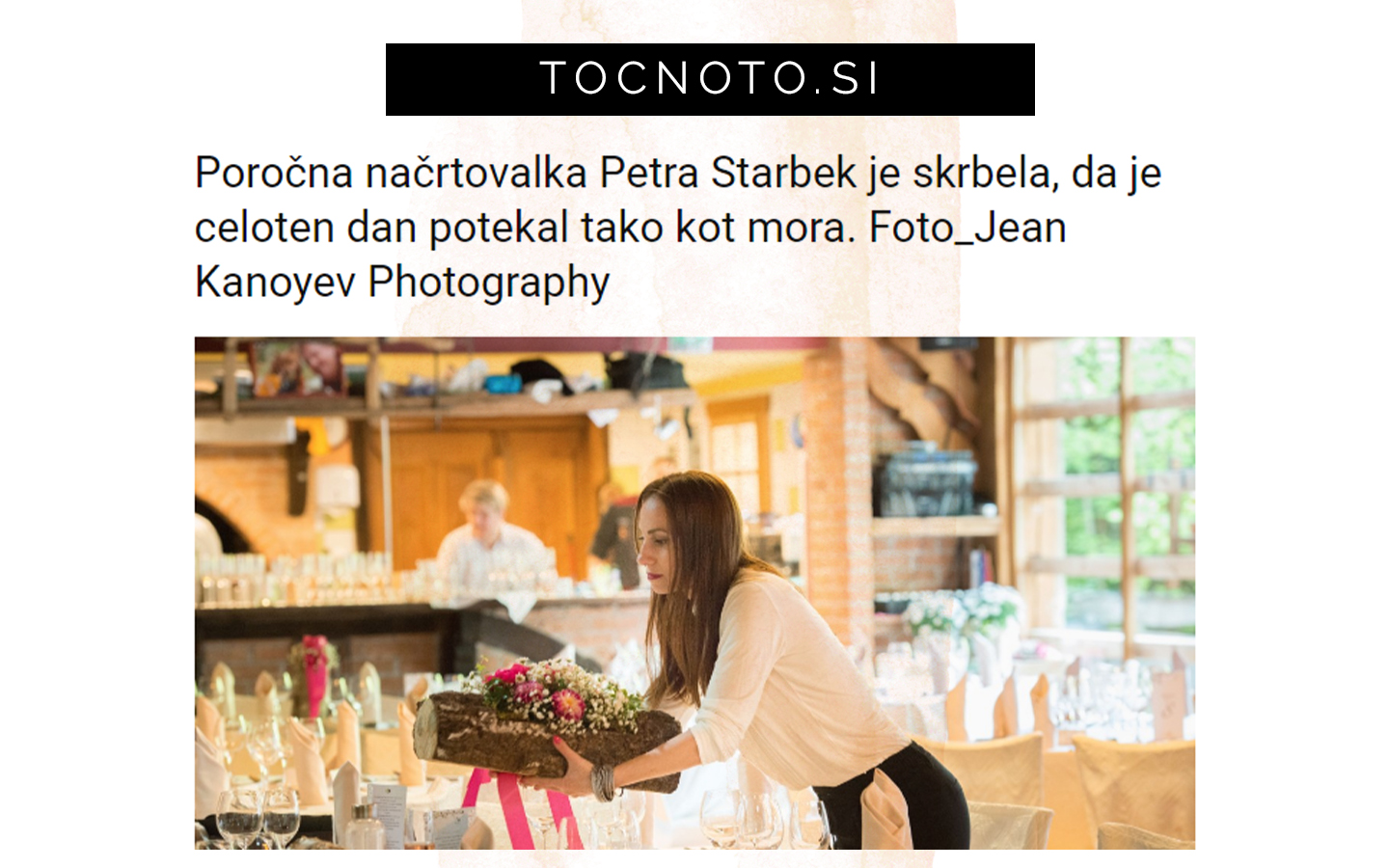 Poročna načrtovalka Petra Starbek skrbi, da celoten poročni dan poteka tako kot mora